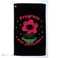 Progress Over Perfection Flower Golf Towel thumb 0