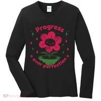 Progress Over Perfection Flower Women's Long Sleeve Shirt thumb 0