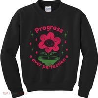 Progress Over Perfection Flower Kids Sweatshirt thumb 0