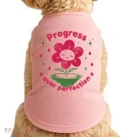Progress Over Perfection Flower Doggie Tank thumb 0