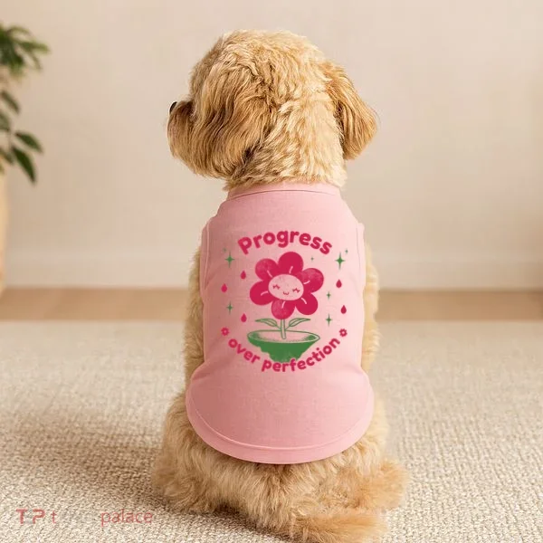 Progress Over Perfection Flower Doggie Tank