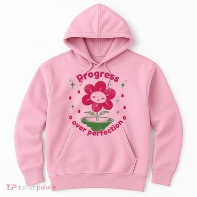 Progress Over Perfection Flower Hoodie