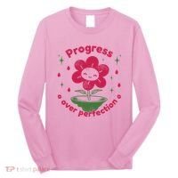 Progress Over Perfection Flower Long Sleeve Shirt thumb 0