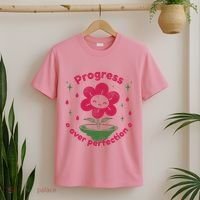 Progress Over Perfection Flower T-Shirt thumb 2