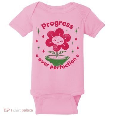 Progress Over Perfection Flower Baby Bodysuit