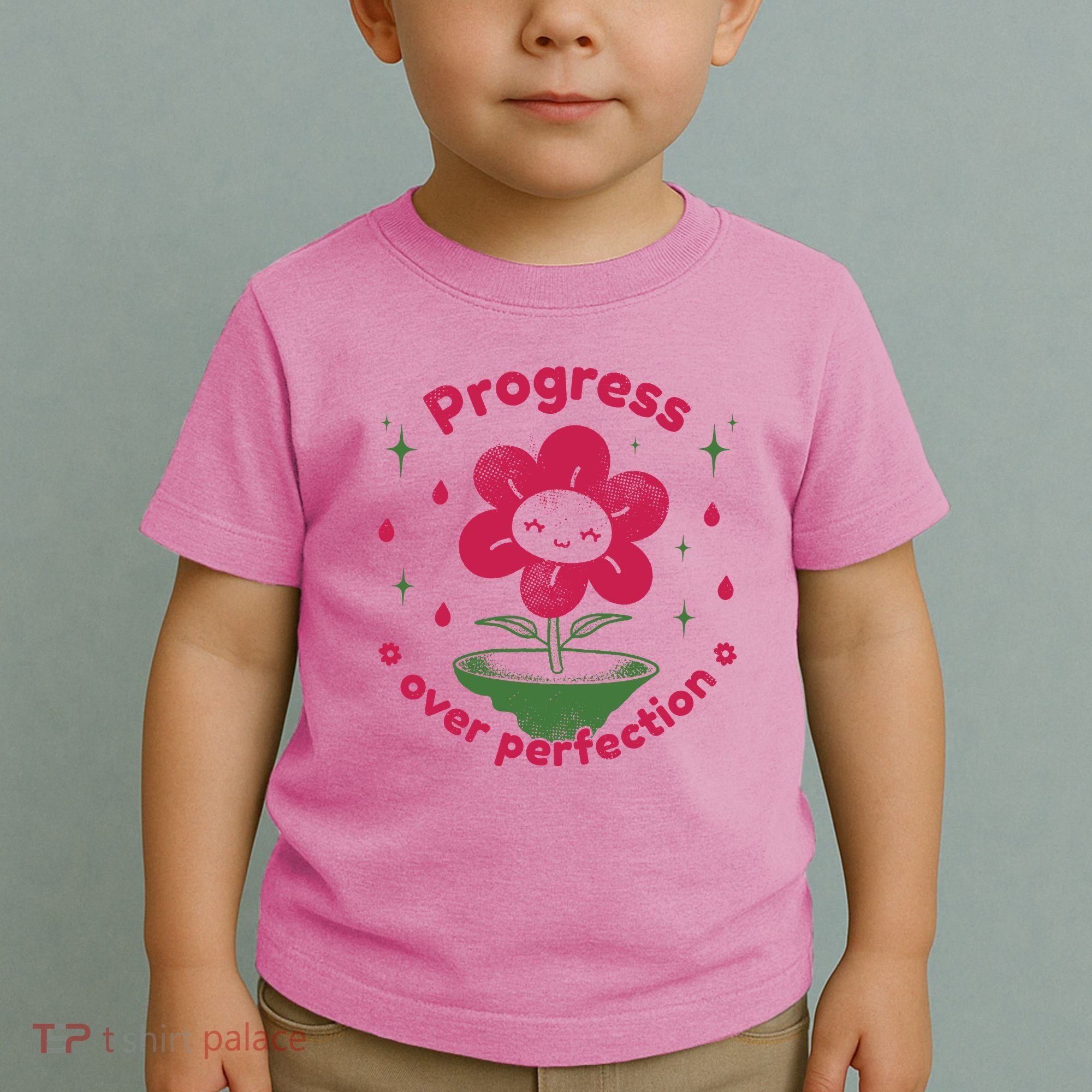 Progress Over Perfection Flower Toddler T-Shirt
