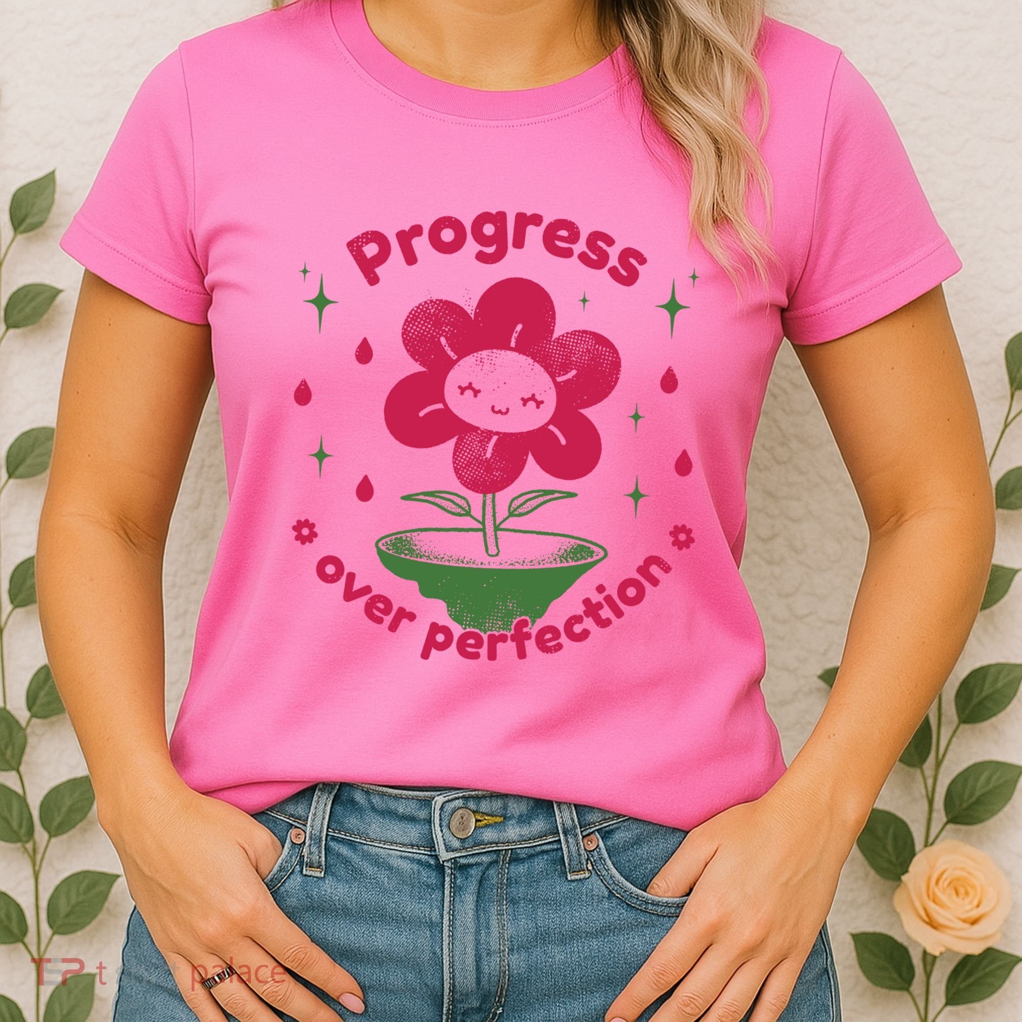 Progress Over Perfection Flower Women's T-Shirt