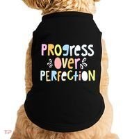 Progress Over Perfection Motivational Teacher Back To School Doggie Tank thumb 0