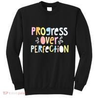 Progress Over Perfection Motivational Teacher Back To School Sweatshirt thumb 0