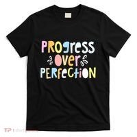 Progress Over Perfection Motivational Teacher Back To School T-Shirt thumb 0