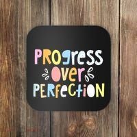 Progress Over Perfection Motivational Teacher Back To School Coaster thumb 0