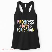 Progress Over Perfection Motivational Teacher Back To School Women's Tank Top thumb 0
