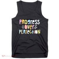 Progress Over Perfection Motivational Teacher Back To School Tank Top thumb 0