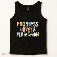 Progress Over Perfection Motivational Teacher Back To School Tank Top thumb 2