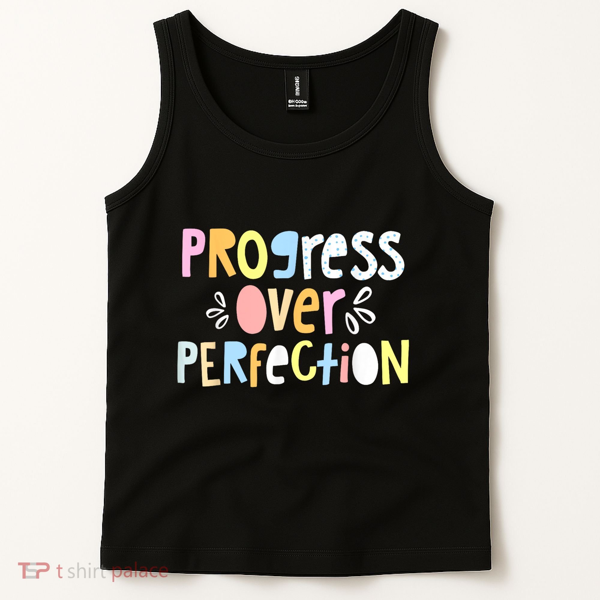 Progress Over Perfection Motivational Teacher Back To School Tank Top