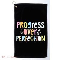 Progress Over Perfection Motivational Teacher Back To School Golf Towel thumb 0