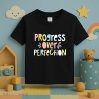 Progress Over Perfection Motivational Teacher Back To School Toddler T-Shirt thumb 3