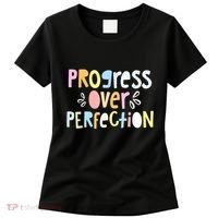 Progress Over Perfection Motivational Teacher Back To School Women's T-Shirt thumb 0