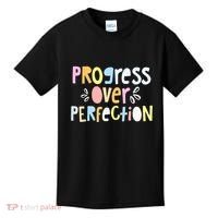 Progress Over Perfection Motivational Teacher Back To School Kids T-Shirt thumb 0