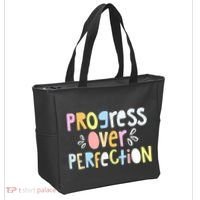 Progress Over Perfection Motivational Teacher Back To School Tote Bag thumb 2