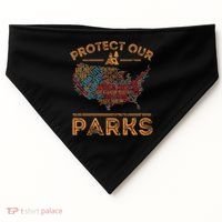 Protect Our Parks National Park Map Hiking Usa Gift USA-Made Doggie Bandana thumb 0