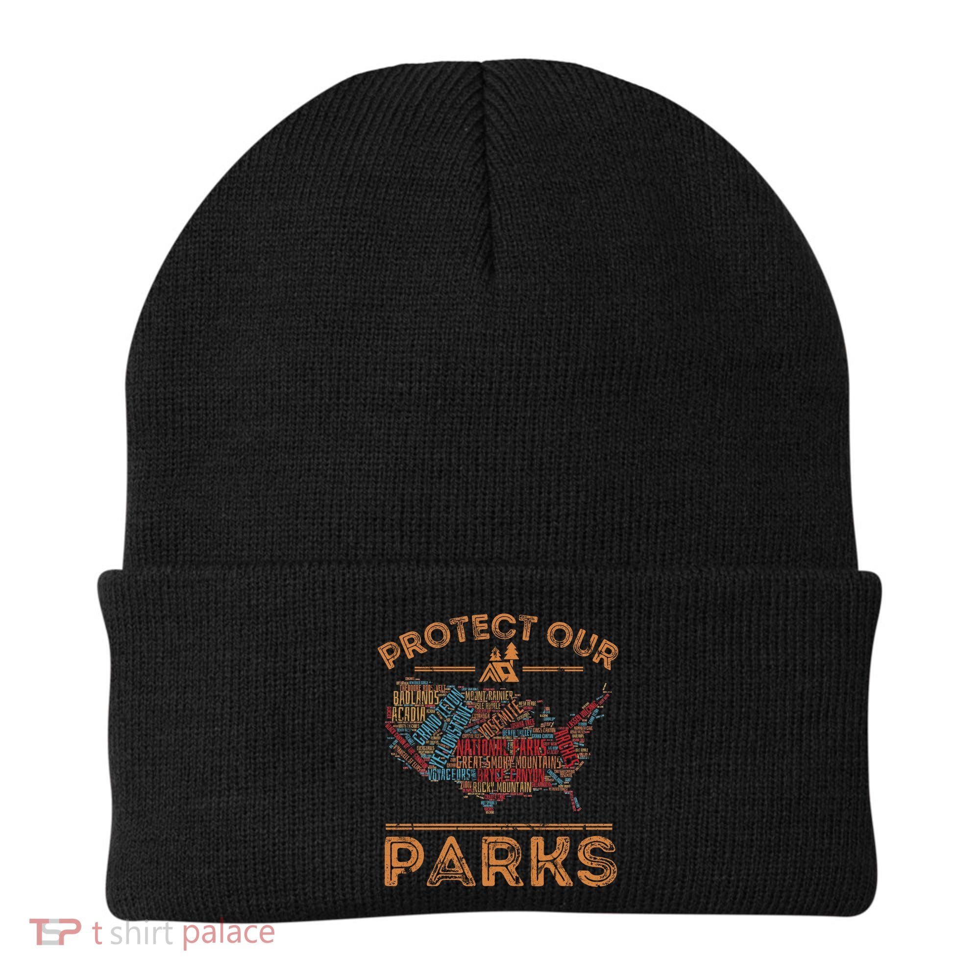 Protect Our Parks National Park Map Hiking Usa Gift Beanie