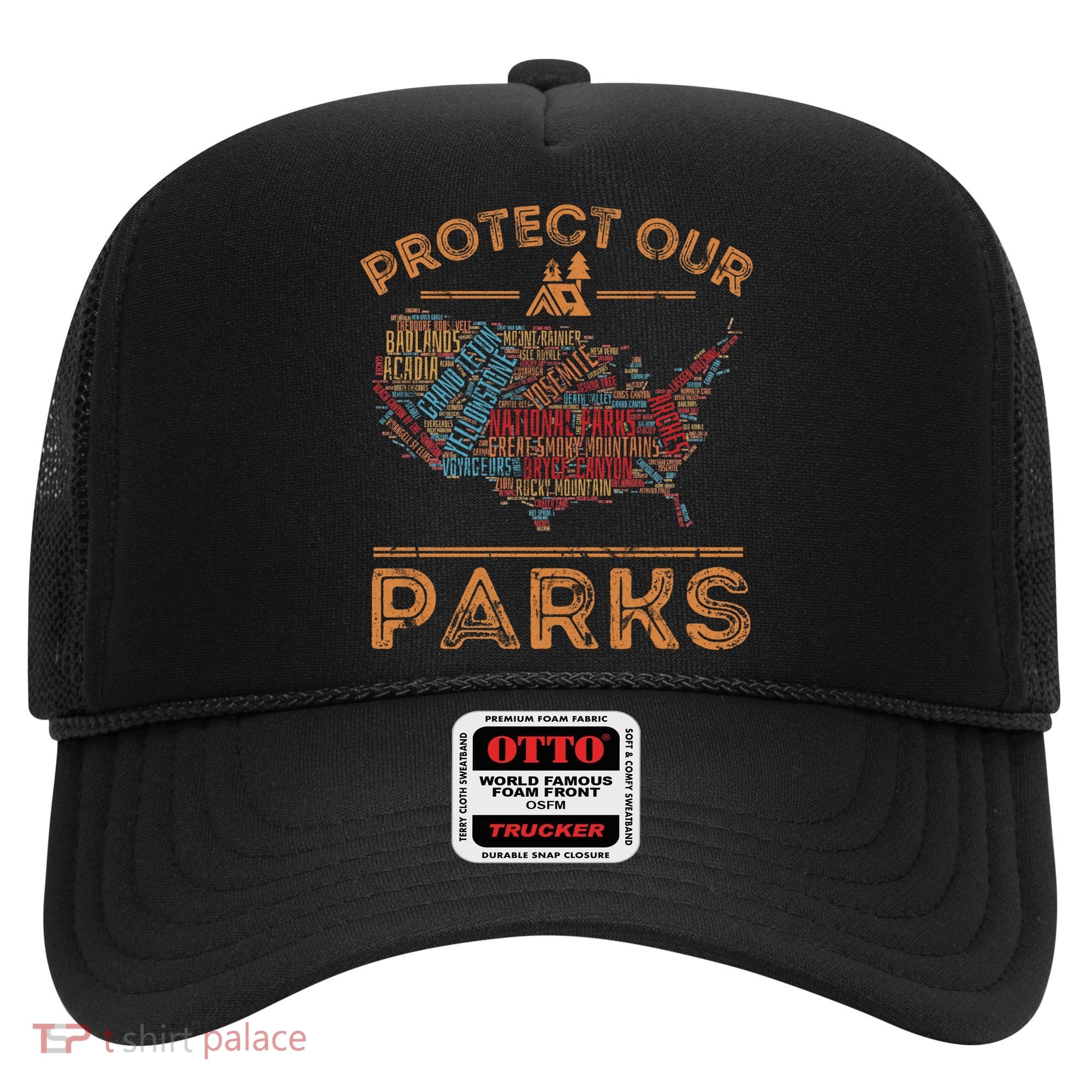 Protect Our Parks National Park Map Hiking Usa Gift Hat