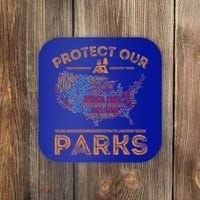 Protect Our Parks National Park Map Hiking Usa Gift Coaster thumb 0