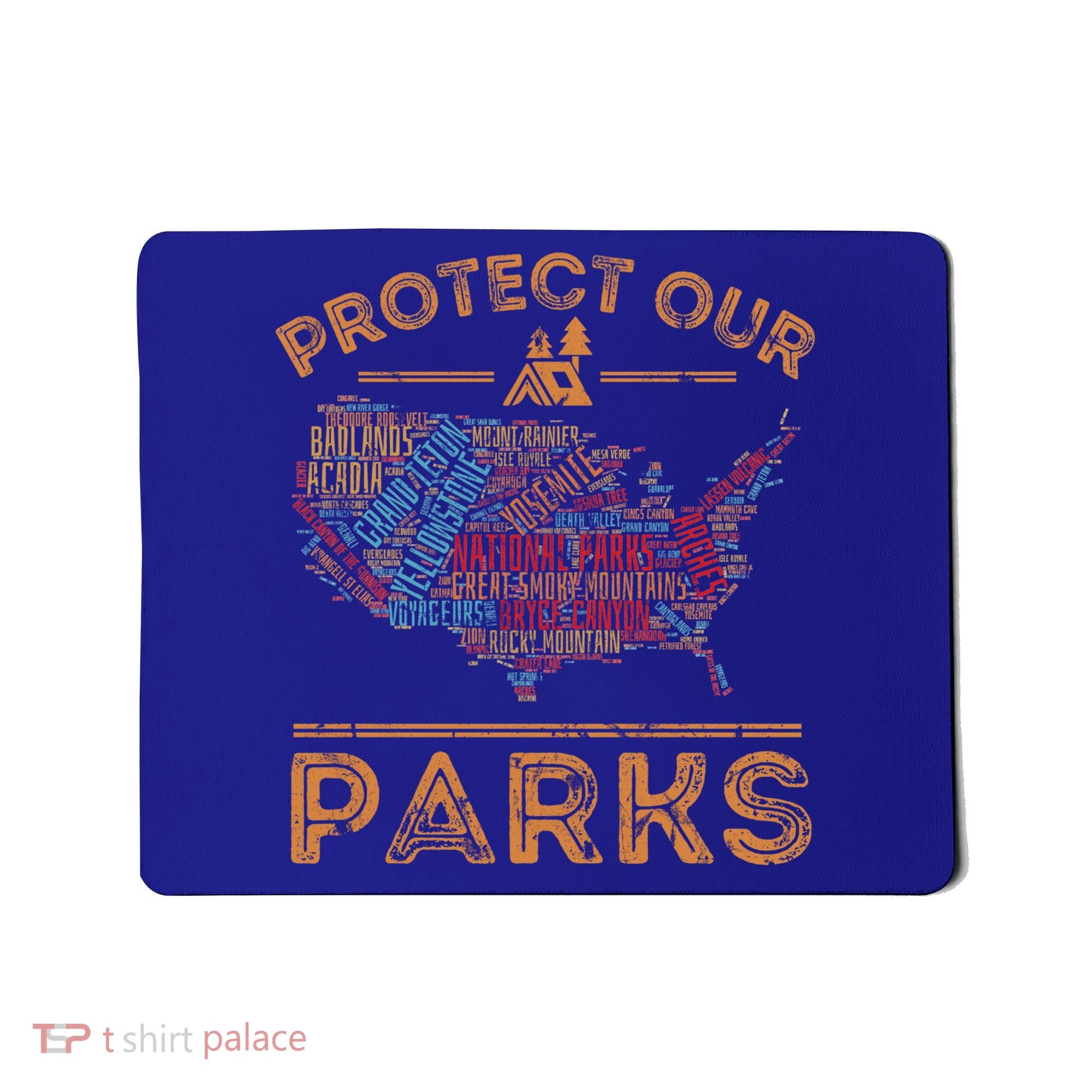 Protect Our Parks National Park Map Hiking Usa Gift Mousepad