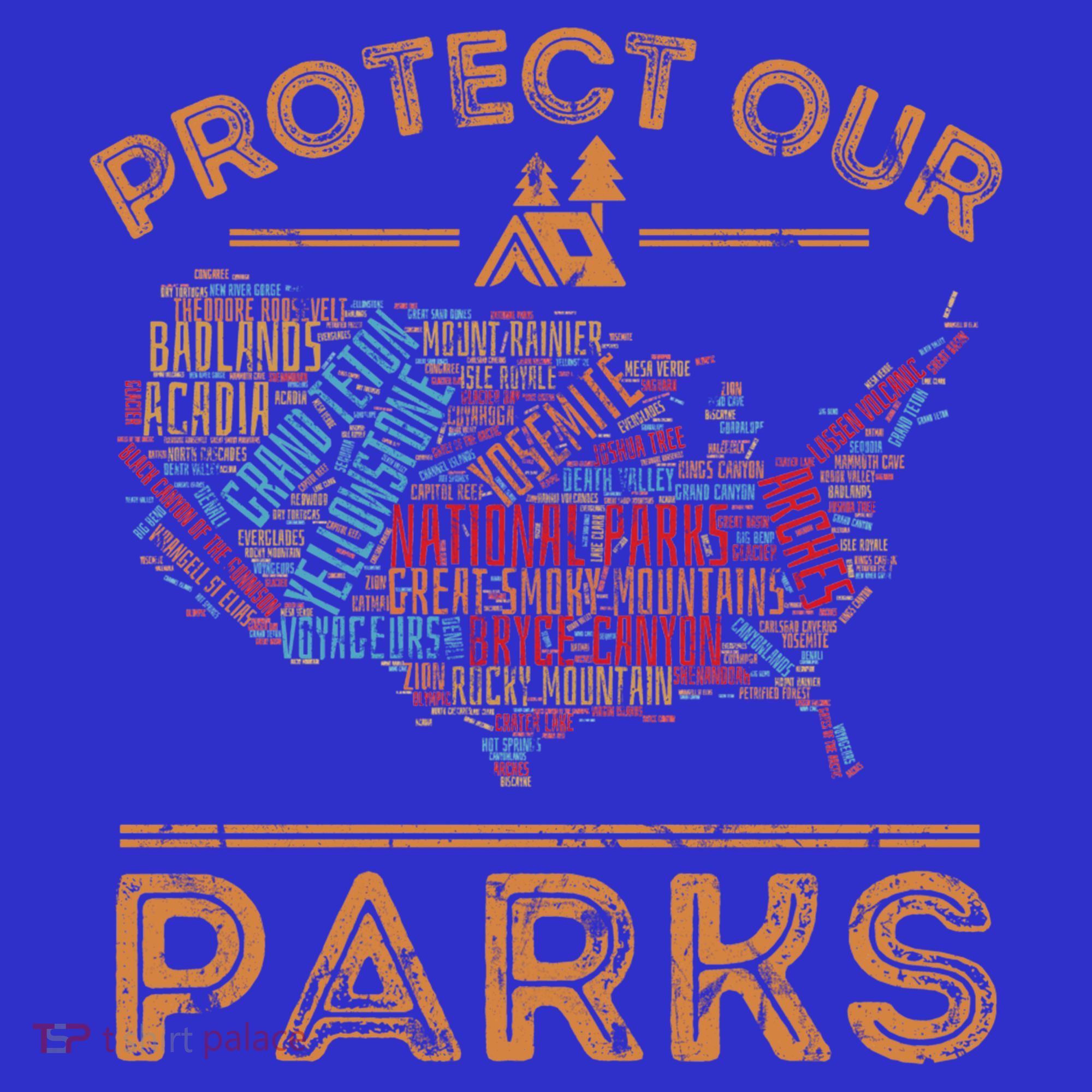 Protect Our Parks National Park Map Hiking Usa Gift Tank Top
