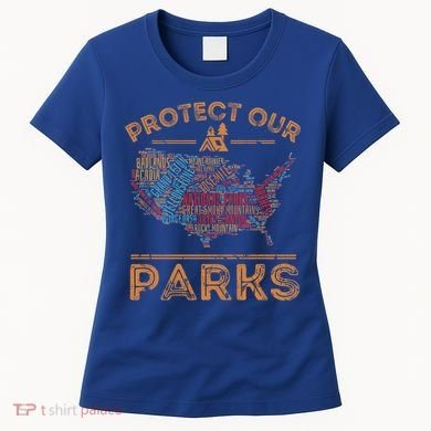 Protect Our Parks National Park Map Hiking Usa Gift Women's T-Shirt
