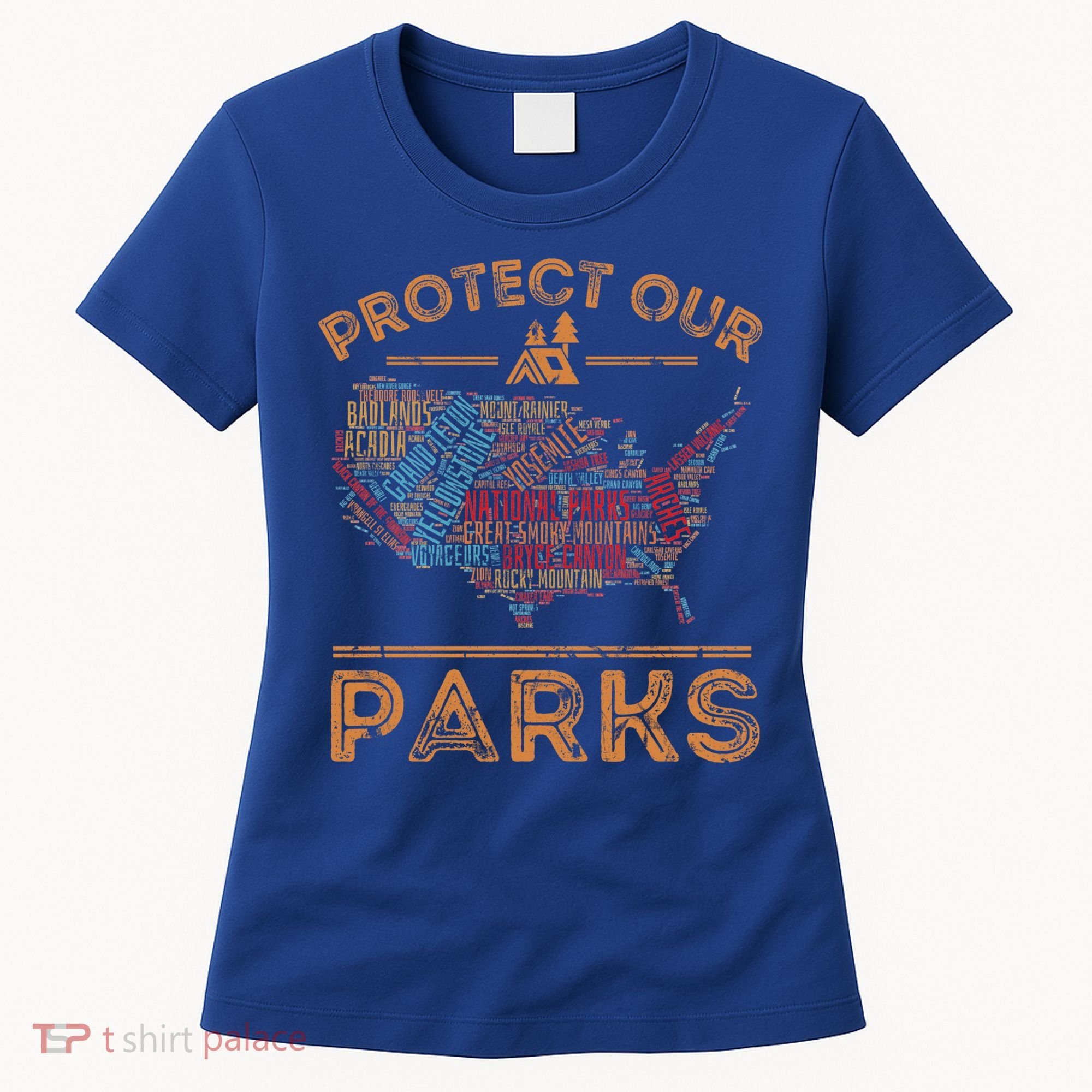 Protect Our Parks National Park Map Hiking Usa Gift Women's T-Shirt