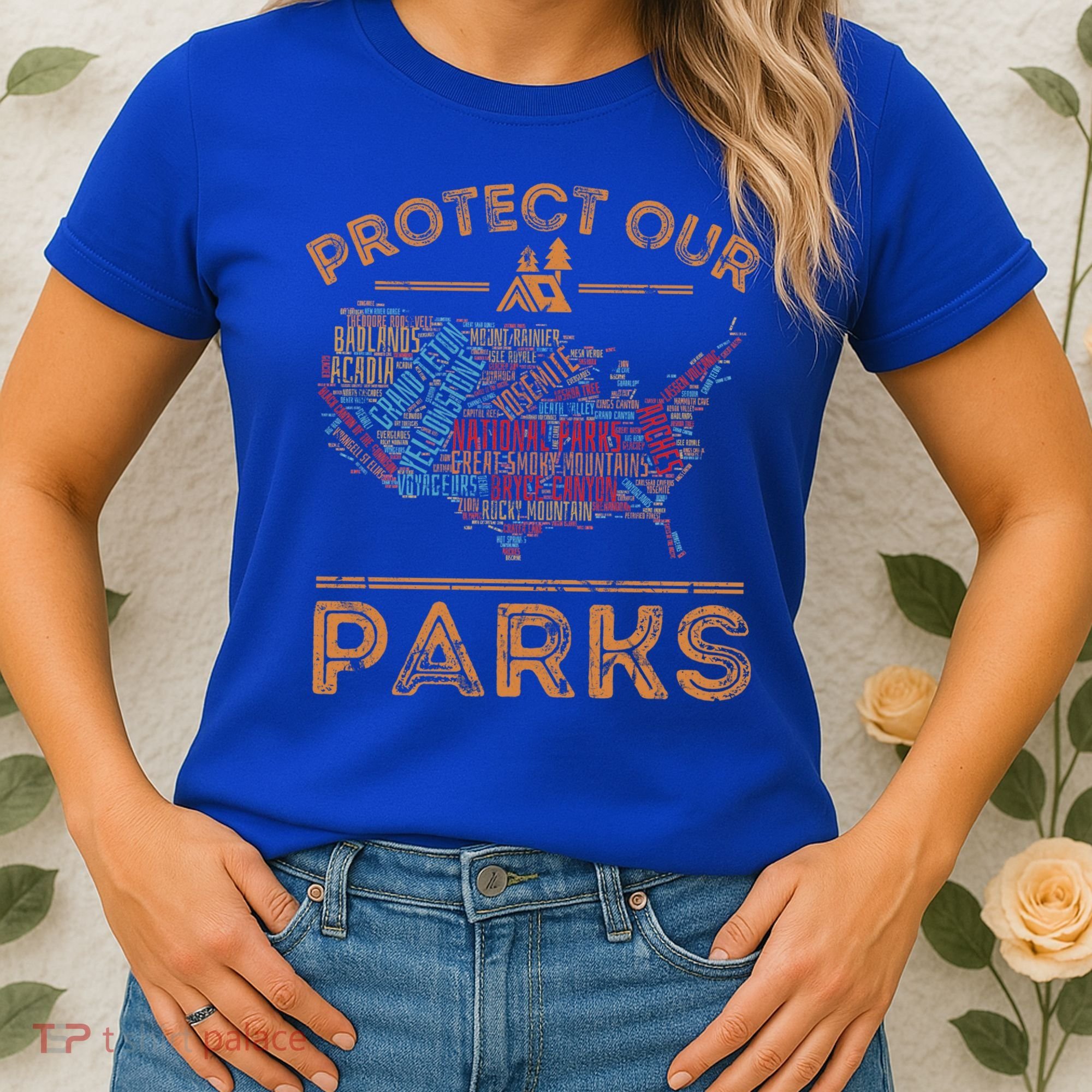 Protect Our Parks National Park Map Hiking Usa Gift Women's T-Shirt