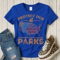 Protect Our Parks National Park Map Hiking Usa Gift Women's T-Shirt thumb 3