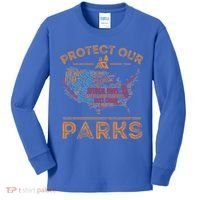 Protect Our Parks National Park Map Hiking Usa Gift Kids Long Sleeve Shirt thumb 0