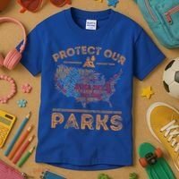 Protect Our Parks National Park Map Hiking Usa Gift Kids T-Shirt thumb 3