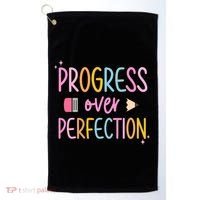 Progress Over Perfection Golf Towel thumb 0