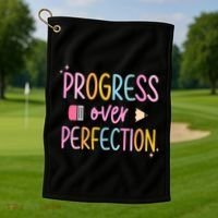 Progress Over Perfection Golf Towel thumb 1