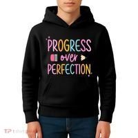 Progress Over Perfection Kids Hoodie thumb 4