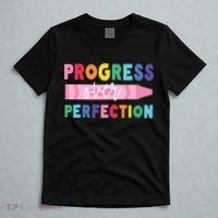 Progress Over Perfection Funny Motivational Teacher School T-Shirt thumb 5