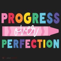 Progress Over Perfection Funny Motivational Teacher School Beanie thumb 2