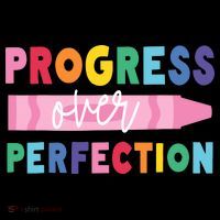 Progress Over Perfection Funny Motivational Teacher School Women's Hoodie thumb 2