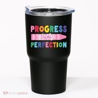Progress Over Perfection Funny Motivational Teacher School Tumbler thumb 0