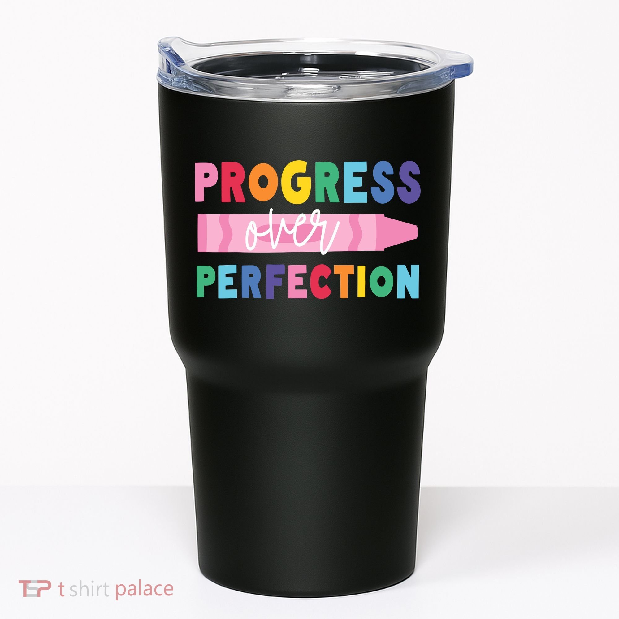 Progress Over Perfection Funny Motivational Teacher School Tumbler
