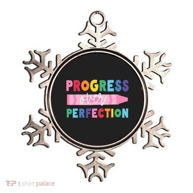 Progress Over Perfection Funny Motivational Teacher School Ornament