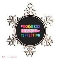 Progress Over Perfection Funny Motivational Teacher School Ornament thumb 0