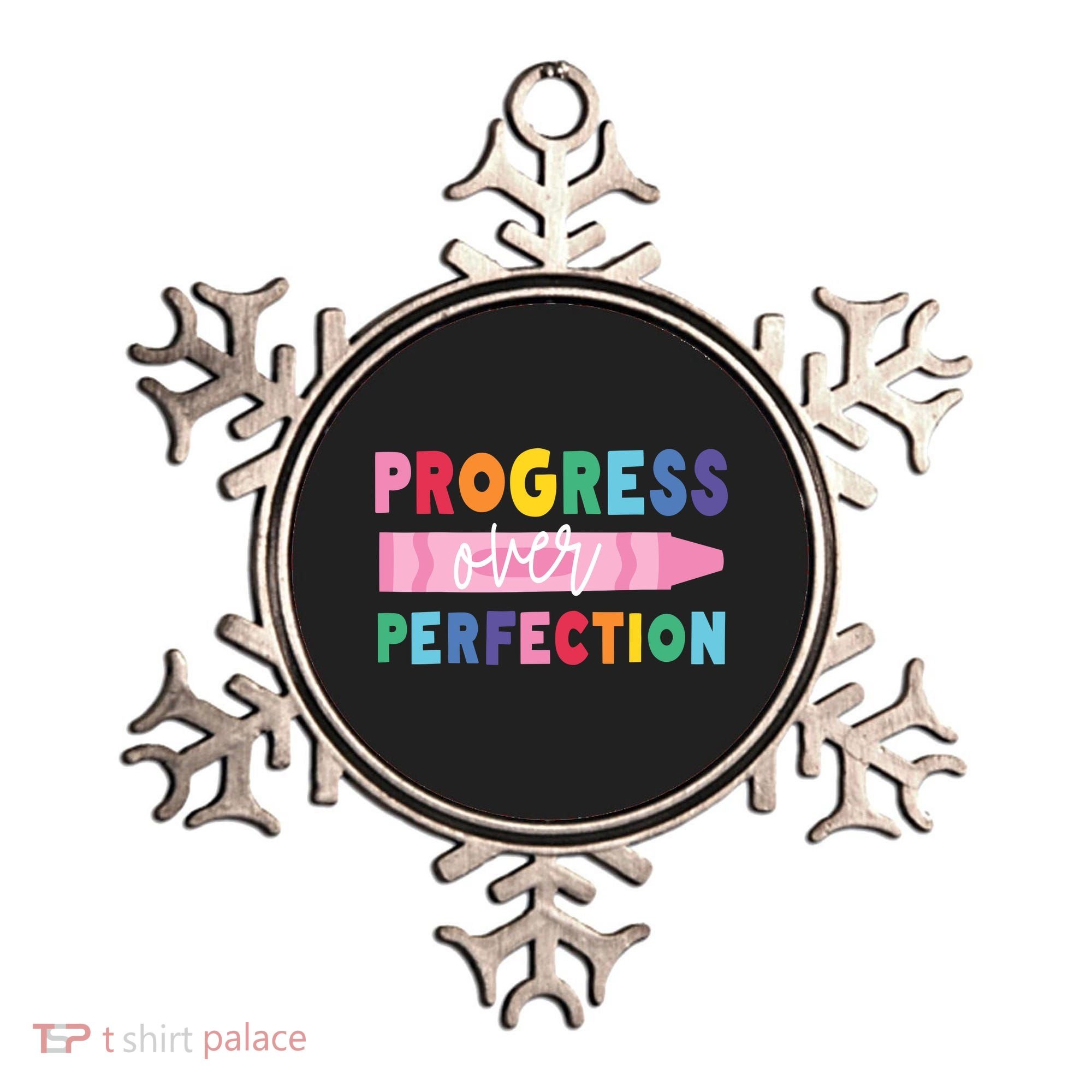 Progress Over Perfection Funny Motivational Teacher School Ornament