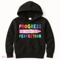 Progress Over Perfection Funny Motivational Teacher School Kids Hoodie thumb 0