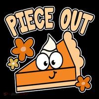 Piece Out Pumpkin Pie Funny Button thumb 1