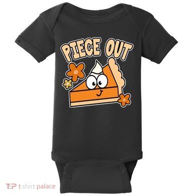 Piece Out Pumpkin Pie Funny Baby Bodysuit